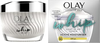 Olay Luminous Whip Moisturiser SPF30 50Ml, 2 in 1 Face Cream & Primer with Niaci