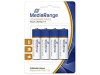 MediaRange Lithium Batteries, AA aa| fr6|1.5 V Pack of 4