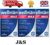 Vitabiotics Wellman Max 84x Capsules/Tablets Omega Health Vitality (3 Pack)
