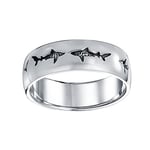 Dive Silver Big Shark School Ring