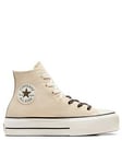 Converse Womens Lift Hi Top Trainers - Off White, Off White, Size 3, Women