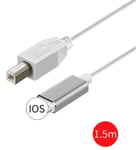 Adaptateur cable IPhone Lightning male vers usb type B male