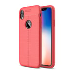 Apple iPhone XR Leather Texture Case Red