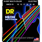 DR Strings NMCE-10 Hi-Def neon multi-color el-guitar-strenge, 010-046