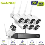 Sannce - wifi Kit de vidéosurveillance 5MP H.264+ nvr 83MP Caméras Smart ir Vision Nocturne Intempéries Caméras Système de Sécurité– sans disque dur