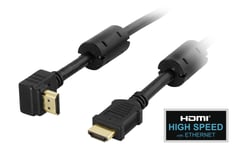 DELTACO HDMI 1.4 kaapeli, 4K, Ethernet, 3D, paluuääni, kulma,