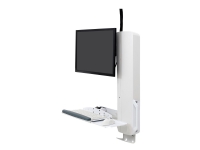 Ergotron StyleView - Monteringssats (vertikallyft) - för LCD-skärm/PC-utrustning - sittande/stående system - vit - skärmstorlek: upp till 24 tum - väggmonterbar