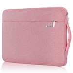 Voova 360° Protective Laptop Sleeve Carry Case 13-13.3 Inch for MacBook Air 2018-2020 M1,MacBook Pro 13/14 2021,Surface Laptop 3/4,Dell XPS 13,Waterproof Slim Computer Cover Bag with Handle,Pink
