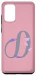Galaxy S20+ Pink Elegant Lavender and Leaf Motif Letter D Case