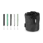 Brabantia Protective Cover for Rotary Dryer Washing Lines & Premium Peg Bag - with Closing Cord - Durable and Weather Resistant - Storage for up to 150 Pegs - Rotary Dryer - Black - 28 x 18 x 17.5 cm