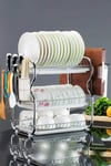 3 Tier Dish Drainer Rack Plate Draining Tray Board Kitchen Washing Storage