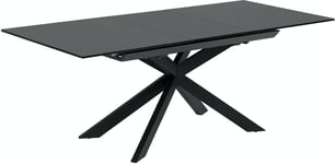 Atminda, Spisebord med udtræk by Kave Home (H: 76 cm. x B: 210 cm. x L: 90 cm., Sort/klar)