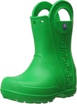 Crocs Mixte enfant Handle It Rain Boot Kids Chaussures bateau, Vert Grass Green, 23/24 EU