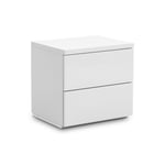 White High Gloss Bedside Drawer (2 Drawers)