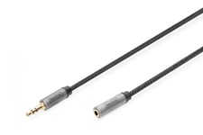 AUX Audio Cable  Stereo 3.5mm Male to Female Aluminum Housing ,Gold plated, NYLON Jacket, 1m