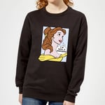Disney Beauty And The Beast Princess Pop Art Belle Women's Sweatshirt - Black - XL