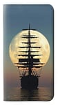 Pirate Ship Moon Night PU Leather Flip Case Cover For OnePlus 6T