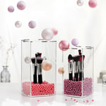 Clear Makeup Brush Holder Acrylic Cosmetic Organizer Storage Dis C Pink