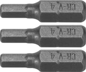 Dedra Hex H4x25mm Skruvmejsel Bits, 3St Blister (18A04h40-03)