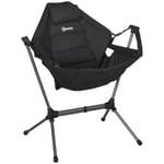 Rootz Campingstol - Fällbar - Trädgårdsstol - Regissörsstol - Komfort och stödjande - Bärväska - Oxfordduk - Aluminiumlegering - Svart - 54W x 100D x