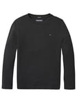 Tommy Hilfiger Boys Long Sleeve Essential Flag T-Shirt - Black, Black, Size 4 Years