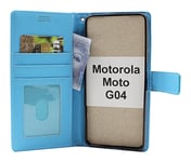 New Standcase Wallet Motorola Moto G04 (Ljusblå)
