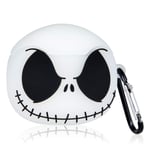 WowChic Case for Airpod 2/1 Fashion Cute Soft Silicone Fun Cartoon Cover Protective Skin for AirPods 2&1 Shell Unique Design for Air Pods 2/1 Cases with Keychain, Girls Women Boys Skull Jack