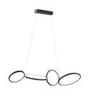 Trio, Suspension, Rondo incl. 1 x LED,SMD,37,0 Watt,3000K,4600 Lm. Corps: Métal, noir mat L:110,0cm, L:30,0cm, H:150,0cm Réglable avec interrupteur,IP20,Réglable en hauteur,Non variable