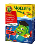 Möllers Omega-3 Fiskgelé med omega-3 syror och vitamin D3 för barn Hallon 36 st. (P1)