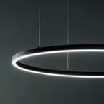Oracle, Pendel lampe, Slim, aluminium by Ideal Lux (D: 90 cm. x H: 2 cm., Hvid/4000 kelvin)