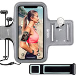 Gritin Running Armband for iPhone 13/13 Pro/12/12 Pro/11/11 Pro/XS/XR/X, Skin-Friendly Sweatproof Sports Running Armband with Key and Headphone Slot for Phones up to 6.1"-Perfect for Jogging, Gym