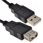 kenable USB 2.0 24AWG High Speed EXTENSION Cable A Plug to Socket BLACK 0.25m 25cm [0.25 metres]