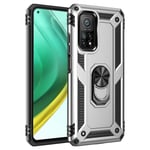 Jierich for Xiaomi Redmi Note 10 5G Case,[Dual Layer] Full-body Rugged Ultra Slim Shockproof Anti-Scratch Tough Armour Case With Kickstand For Xiaomi Redmi Note 10 5G-Silver