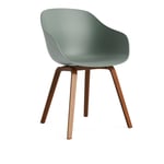 HAY - AAC222 Chair WB Lacq Walnut Base Fall Green 2.0 Shell - Matstolar - Hee Welling - Grön - Trä/Plast