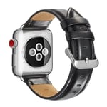 Crazy Horse Apple Watch Series 4 44mm cowhide leather watch band - Black