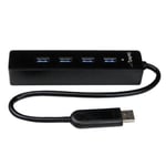 StarTech.com 4 Port Portable SuperSpeed USB 3.0 Hub with Built-in Cable USB 3.0