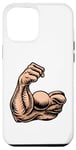 Coque pour iPhone 12 Pro Max Icône de dessin animé pour bras musculaire biceps fort