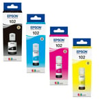 Genuine Epson 102 CMYK Ink Bottles for EcoTank ET-2850 ET-2851 ET-2856, T03R6