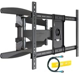 Invision Ultra Strong TV Wall Bracket Mount Double Arm Tilt & Swivel for 37-70 Inch (94-178cm) LED LCD OLED Plasma & Curved Screens - Up to VESA 600mm(w) x 400mm(h) - Max Load 50kg (HDTV-DXL)