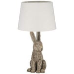 Biznest Driftwood Effect Rabbit Lamp - Neutral Beautiful Bedside & Desk Table Lamp Height: 66Cm, Width: 35.5Cm