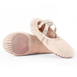 Balettskor för flickor, gymnastikskor, ballerinaskor, dansskor, sneakers, barn, för dans. 34. nude