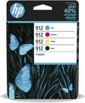 Genuine HP912 CMYK Ink Cartridges, for OfficeJet 8012 8014 8015 Pro 8022, 6ZC74A