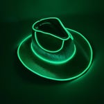 Trådlös LED Cowboyhatt Iridescent Jazzhatt GRÖN grön