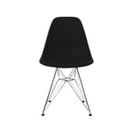 Vitra Eames Plastic Side Chair RE DSR stol 12 deep black-chrome
