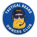 Delta Armory 3D Rubber Patch: Tactical Beard Owners Club Blå/Vit
