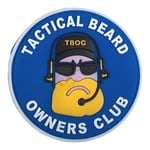 3D Rubber Patch: Tactical Beard Owners Club Blå/Vit
