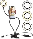Selfie Ring Light med LED lampor justerbar hållare