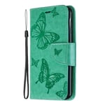 The Grafu Case for Huawei Y5 2018, Durable Leather and Shockproof TPU Protective Cover with Credit Card Slot and Kickstand for Huawei Y5 2018, Green