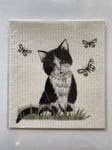 Disktrasa svart/vit katt