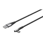 Goobay USB 2.0-kabel, A till vinklad C, textilvävd 2 meter